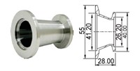 Адаптер конический с KF40 (NW40) на KF25 (NW25) длиной 28 мм, нержавеющая сталь 304L 02020141140258