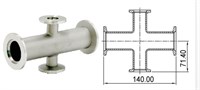 Адаптер крестовой KF50 (NW50) - KF40 (NW50) длиной 140 мм, нержавеющая сталь 304L 02020141350408